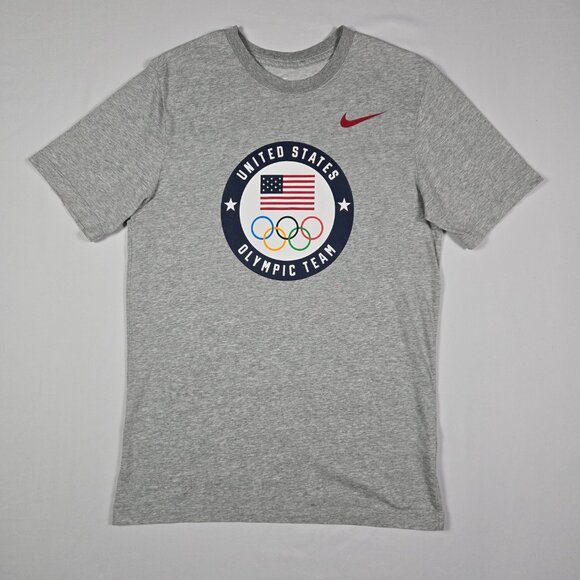 Nike USA Olympic‎ Team Tokyo 2020 Dri-Fit Tee Small Gray Flag Rings - Picture 3 of 9
